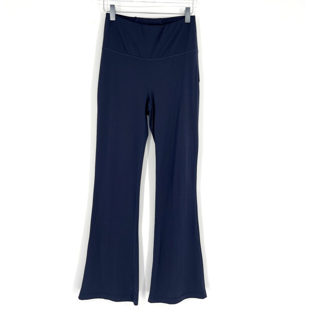 Quince Sweatpants‎ Womens S Navy Blue Flare High Rise Ultra Form Yoga Pants
